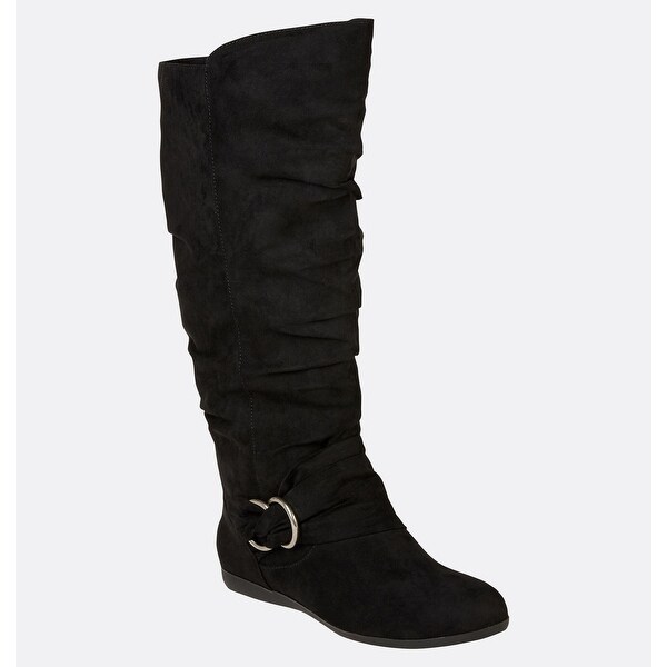 tall suede flat boots