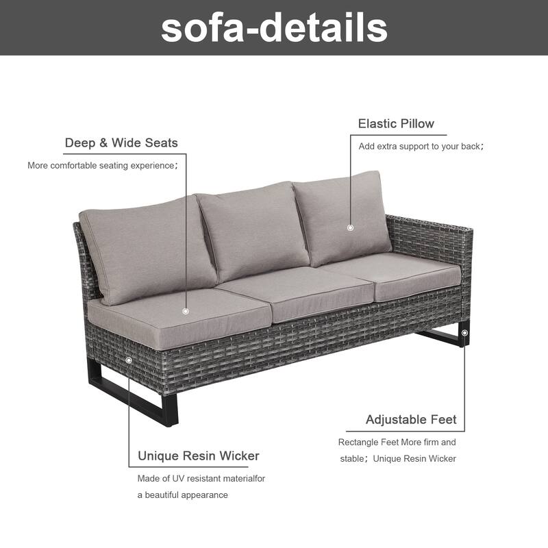 Outdoor Sectional Sofa, Swivel Chairs, Ottomans and Table