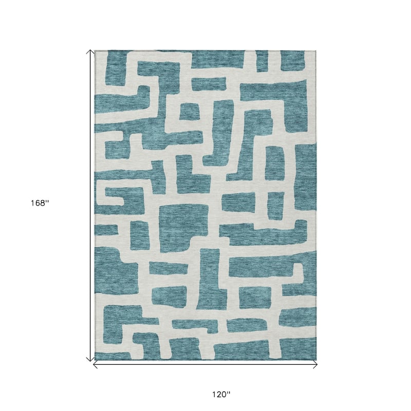 HomeRoots Abstract Transitional Rectangle Outdoor Rug