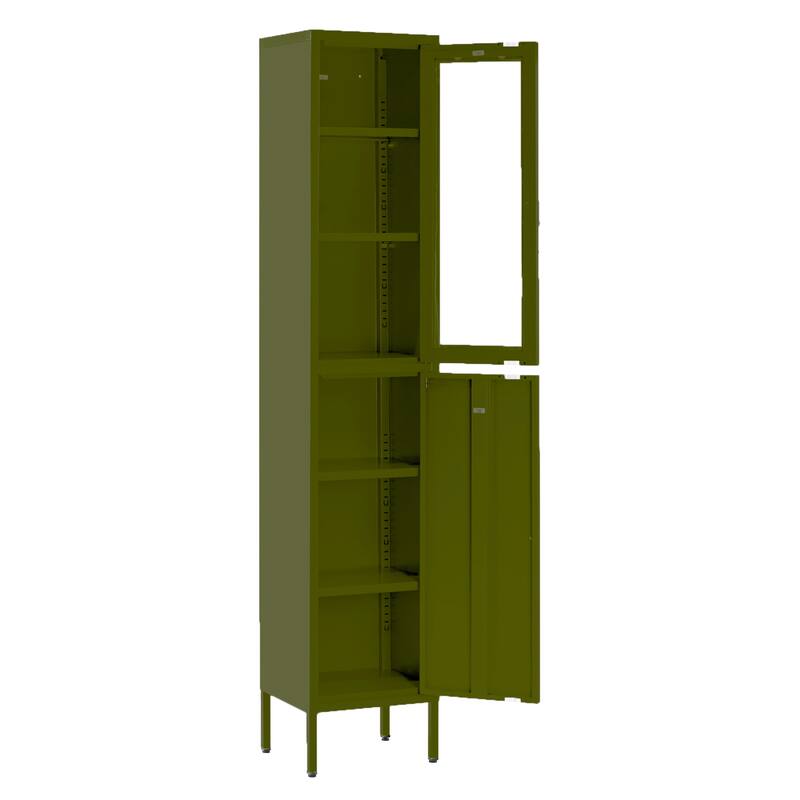 Aviva 71-inch Dark Green Two Door Metal Cabinet