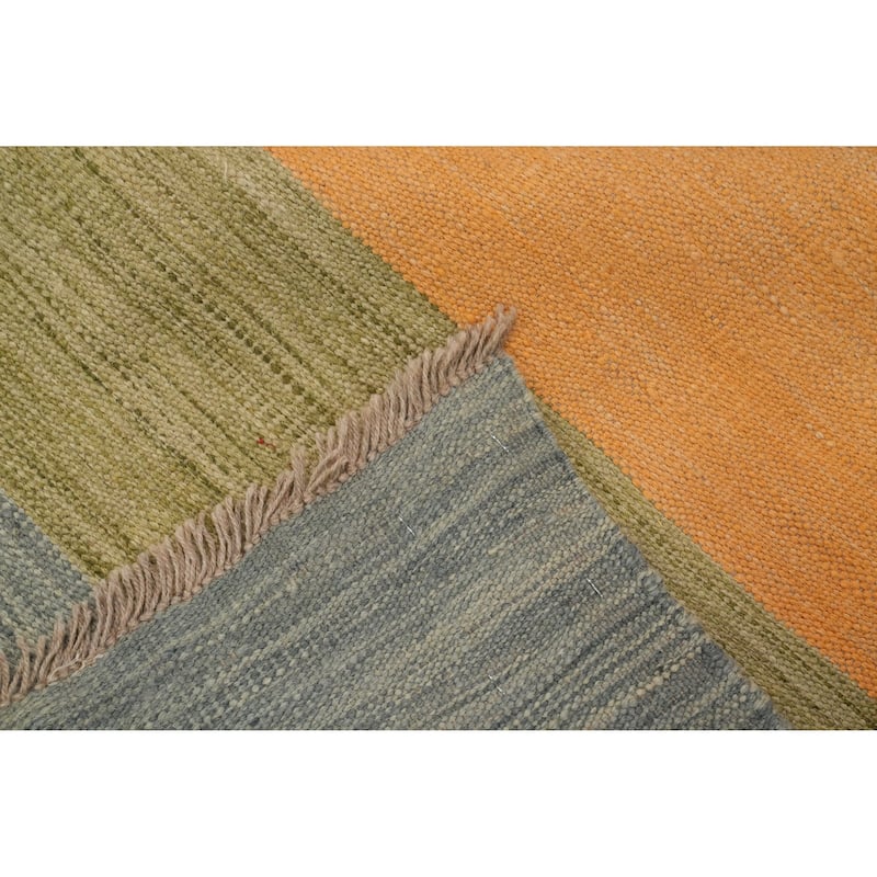 Hand Woven Oriental 100% Wool Carpet Southwestern Modern Multi-Colored Kilim Area Rug - 6' 1'' X 4' 1''