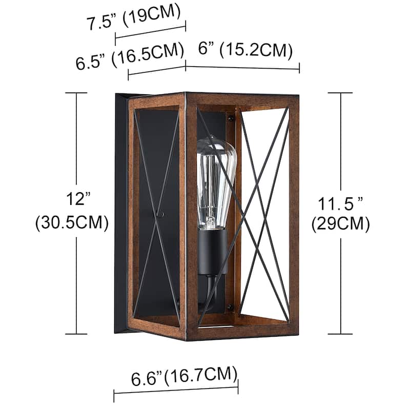 1-Light Barnwood Accents Indoor Wall Sconce Lantern