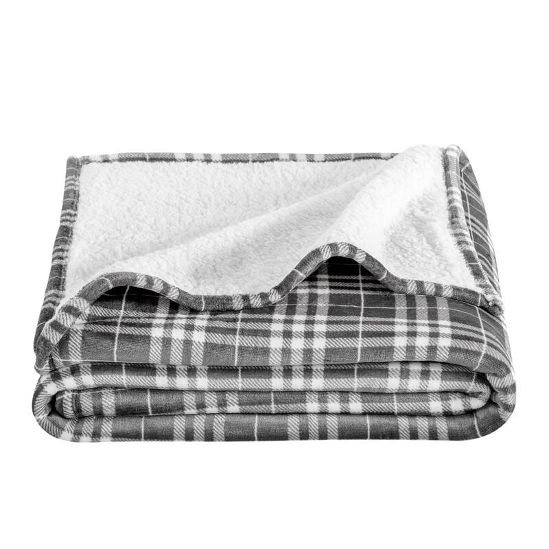 Bare Home Sherpa Fleece Blanket - Reversible Plush Bed Blanket