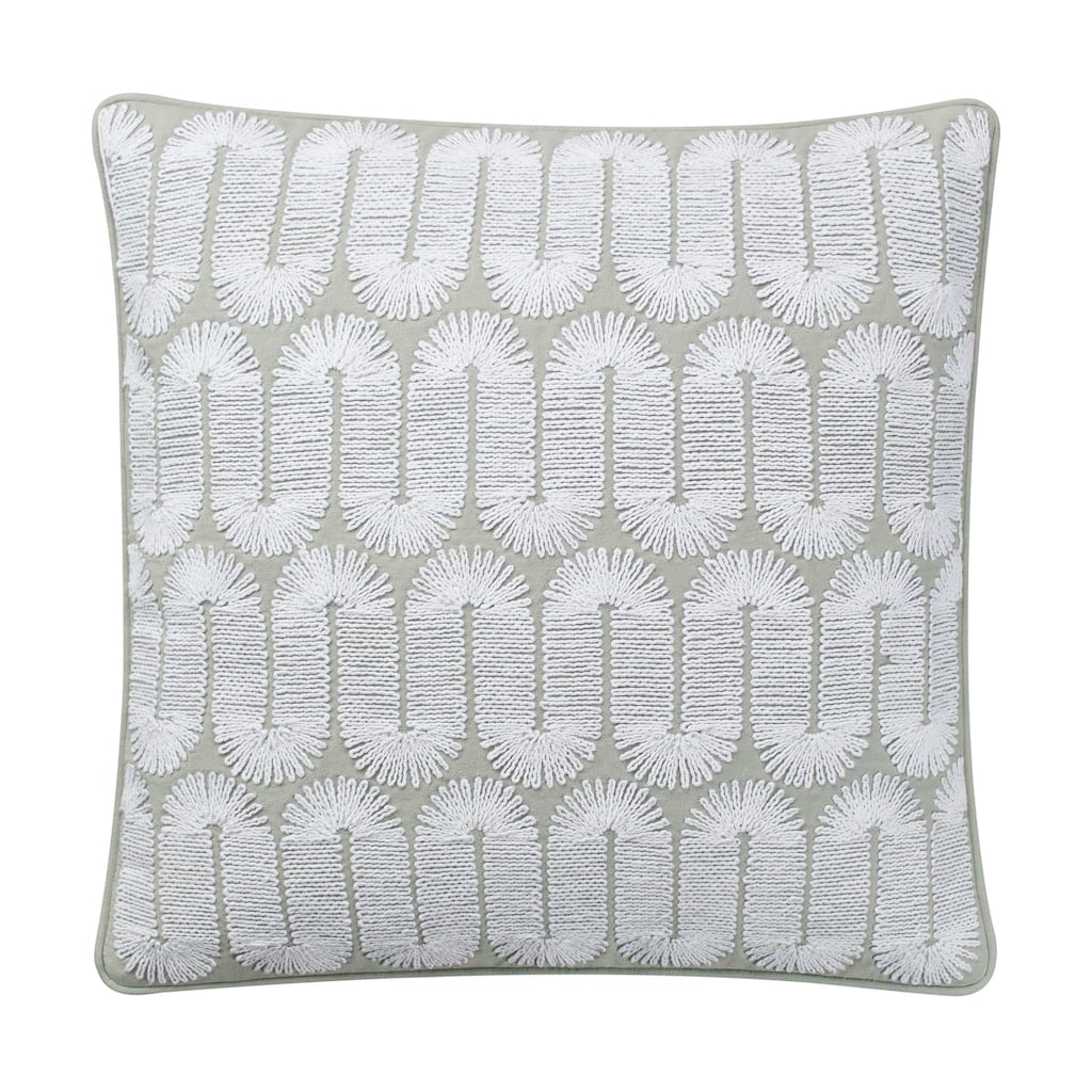 Southern Tide Oceanside Square Gray/White Decorative Pillow