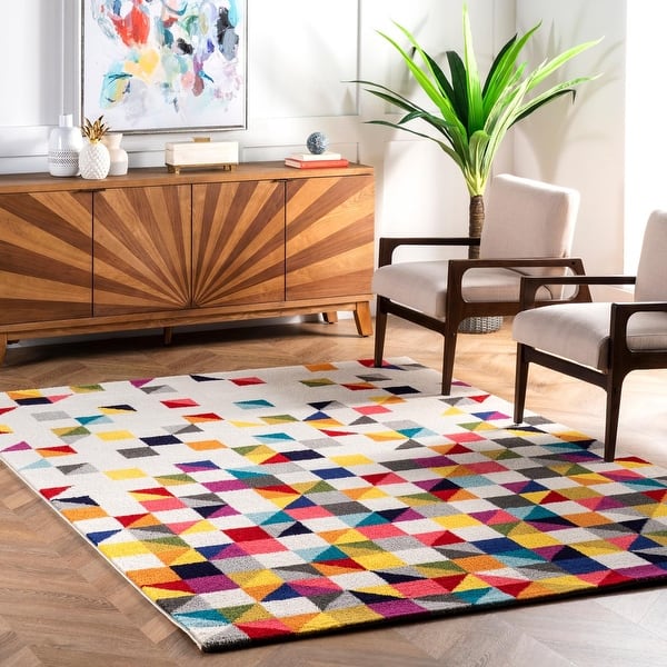 slide 2 of 11, nuLOOM Modern Abstract Triangle Mosaic Multicolor Area Rug