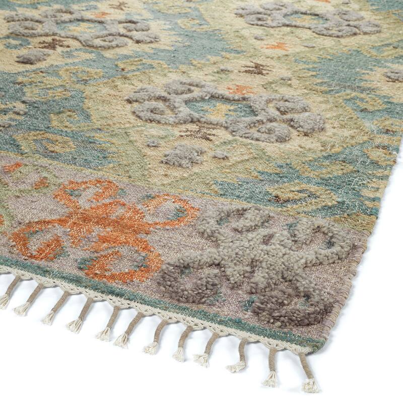 Alejandra Blue Handloomed Jute and Wool Blend Area Rug