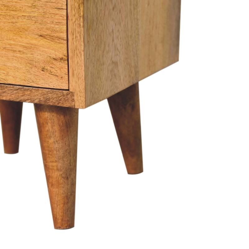 HomeRoots 20" Oak Solid Wood Two Drawer Nightstand