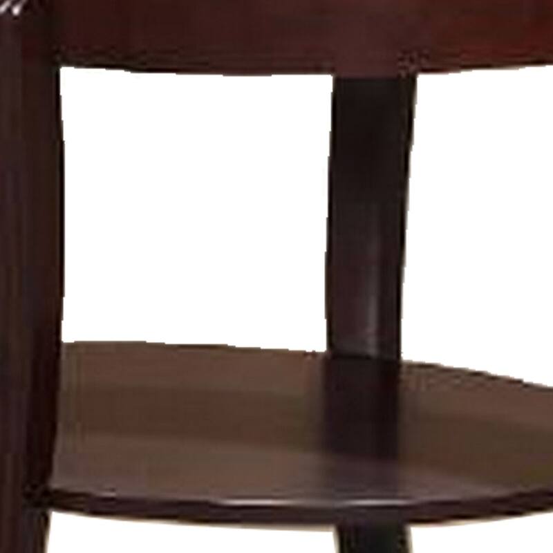 31 in. Brown and Clear Round Glass End Table, Sturdy Build End Side Table for Living Rooms
