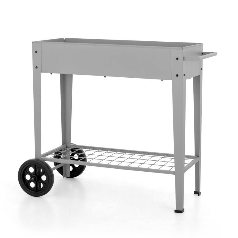 MAISON ARTS Metal Raised Planter Box with Legs Outdoor Elevated Garden Bed On Wheels for Vegetables Flower Herb
