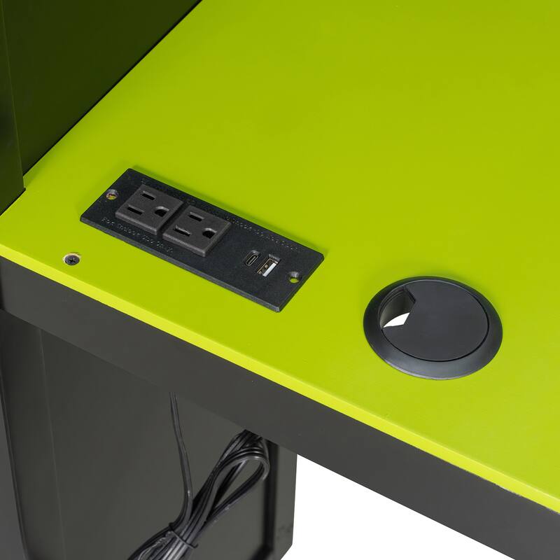 L Shaped Twin Gaming Bed with RGB LED Lights and Storage Shelves