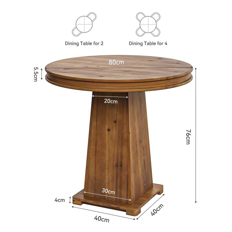 Small Round Dining Table, Solid Wood