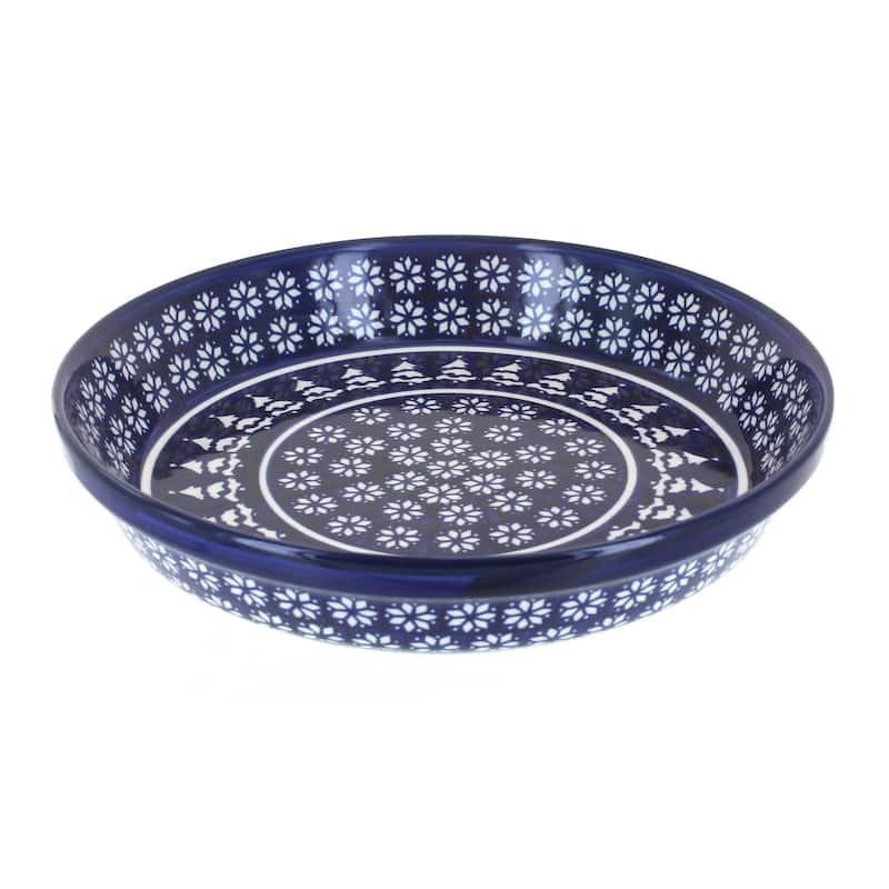 Blue Rose Polish Pottery 879 Zaklady Pie Plate - Winter Nights