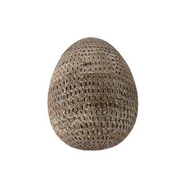 Large Wooden Enchanted Egg Tabletop Decoration - 8.75"