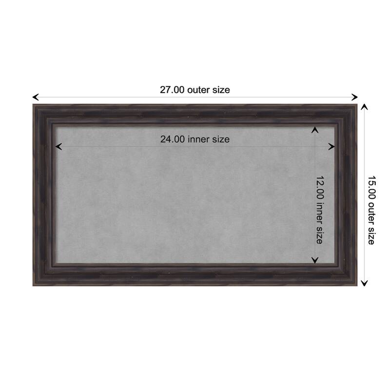 Amanti Art Rustic Pine Brown Narrow Framed Magnetic Board