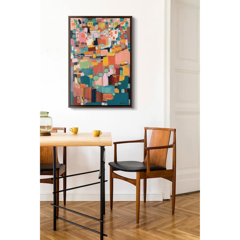 Kate and Laurel Sylvie Sunset Fiesta Framed Canvas by Leah Nadeau