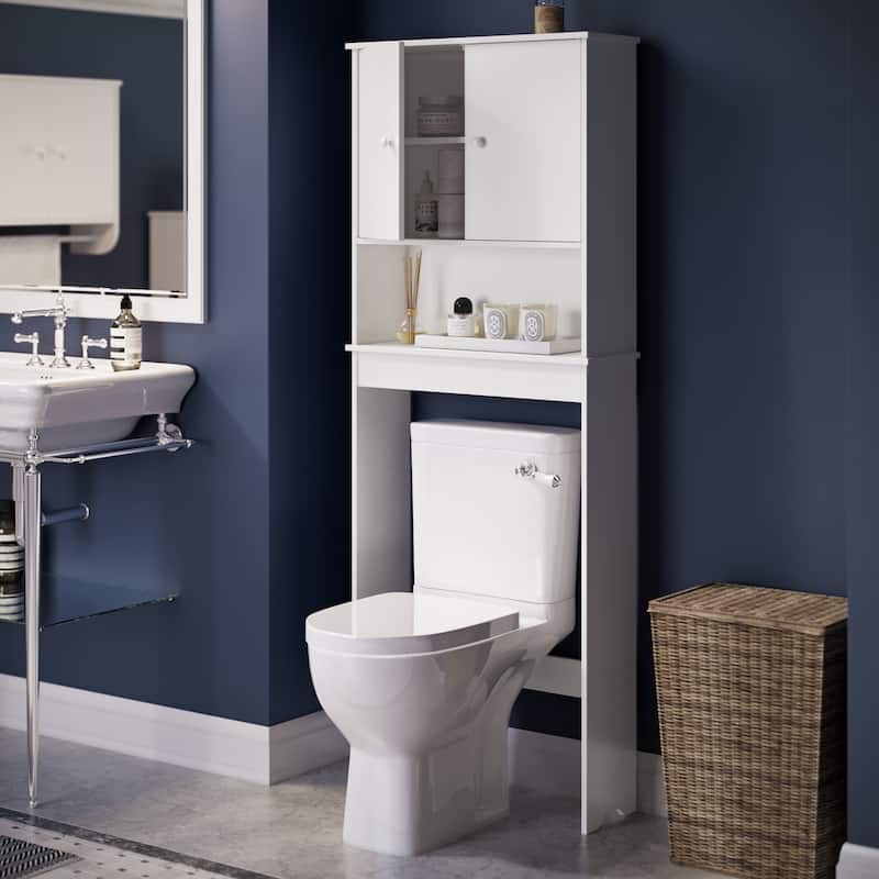 RiverRidge Medford Over the Toilet Bathroom Spacesaver Wall Medicine Storage Cabinet - White