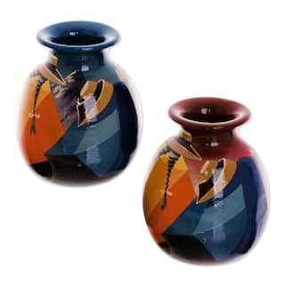 Set of 2 Ceramic Get Together Vases