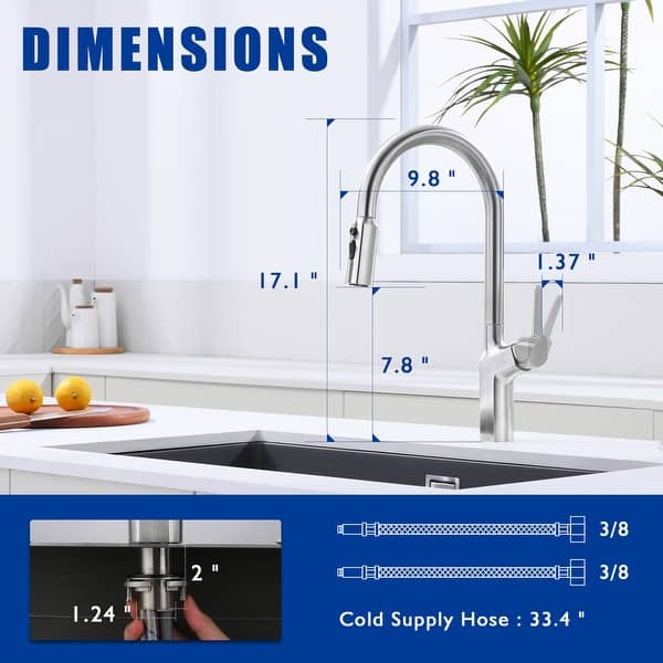 Single Handle Kitchen Faucet with Pull-Down Sprayer