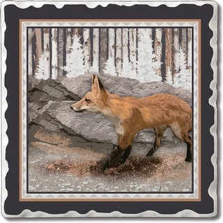 CounterArt Fox Absorbent Stone Tumbled Tile Coaster Set of 4 Made in ...