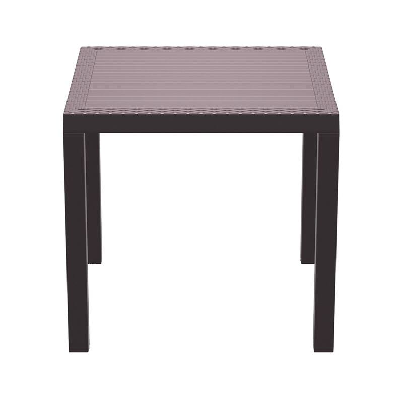 31.5" Coffee Brown Wickerlook Square Patio Dining Table