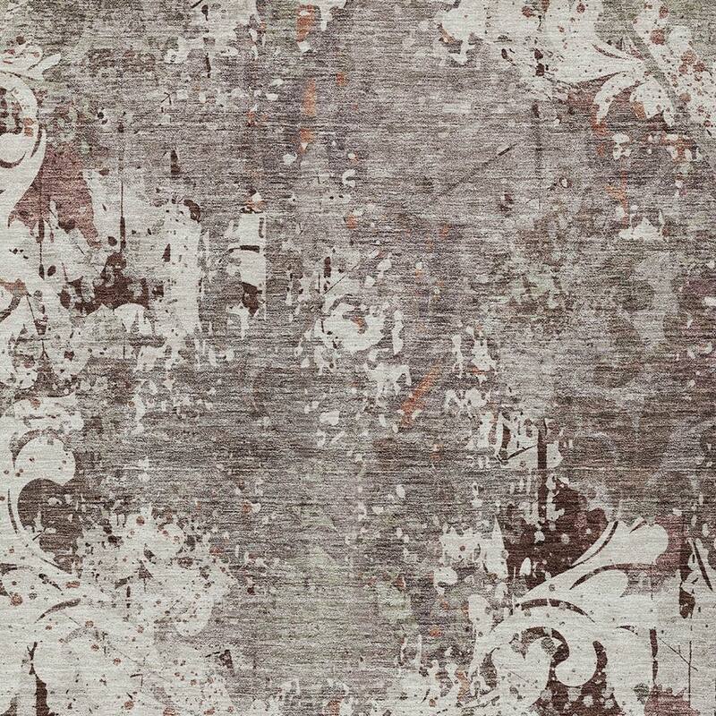 HomeRoots Damask Transitional Rectangle Outdoor Rug