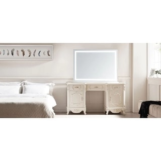 Modern Mirrors Lumen Tabletop Vanity Mirror with Light, Dimmable LED Lighting Wall Mountable Makeup Mirror - 32x44 inches