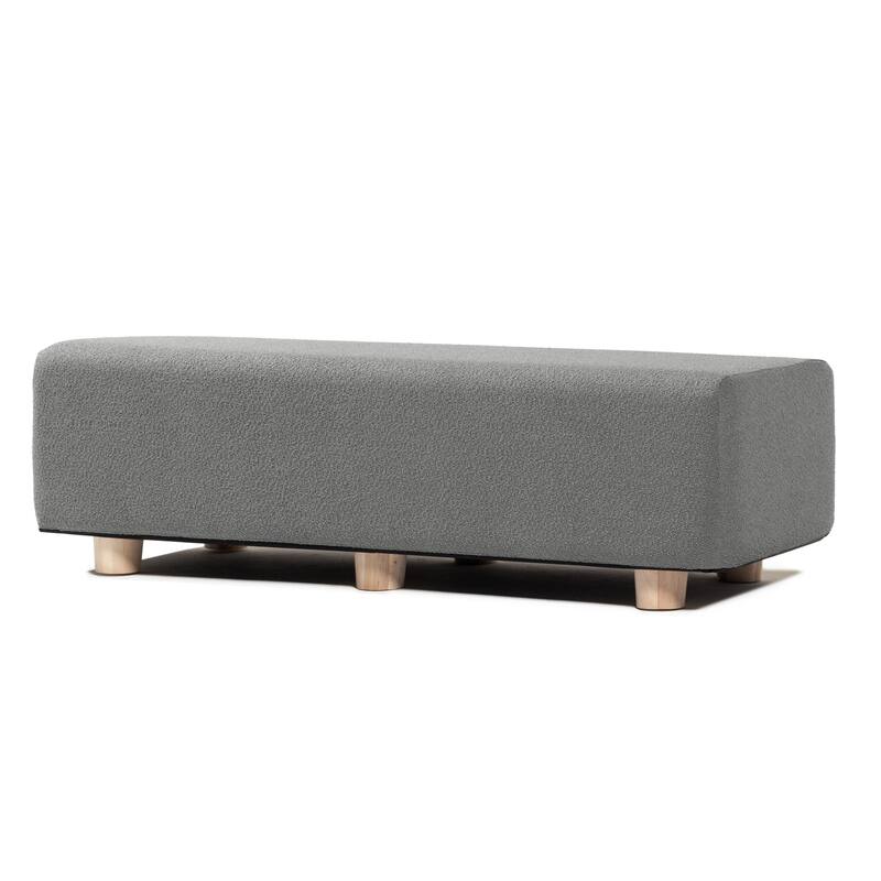 Jaxx Caya 4-in-1 Large Bed Bench, Giant Ottoman, Dining Bench, and Yoga and Massage Platform, King, Boucle