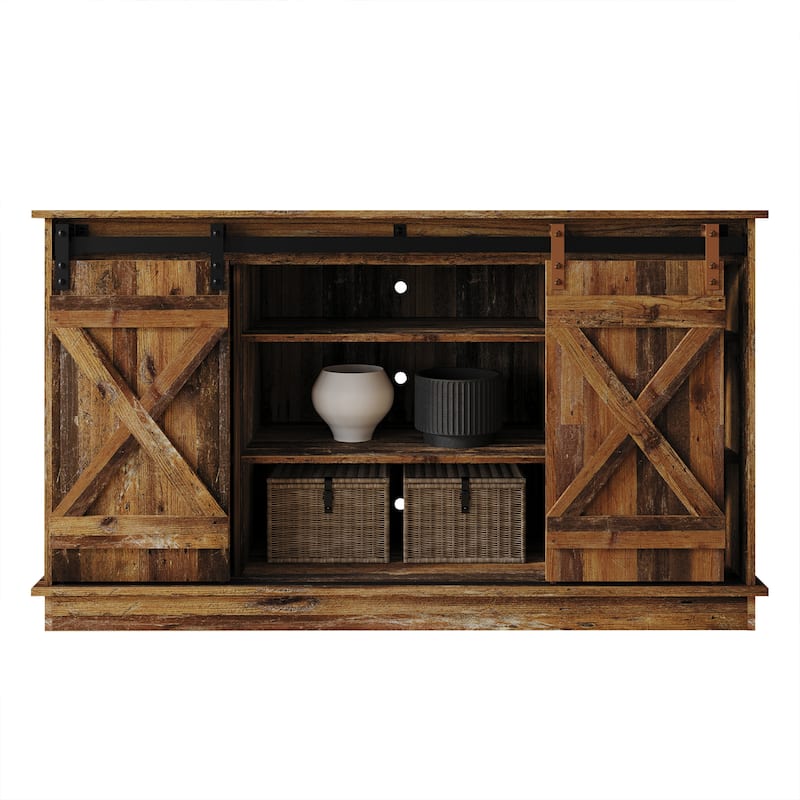 CraftPorch Vintage Style X-shaped TV Stand Console - Walnut
