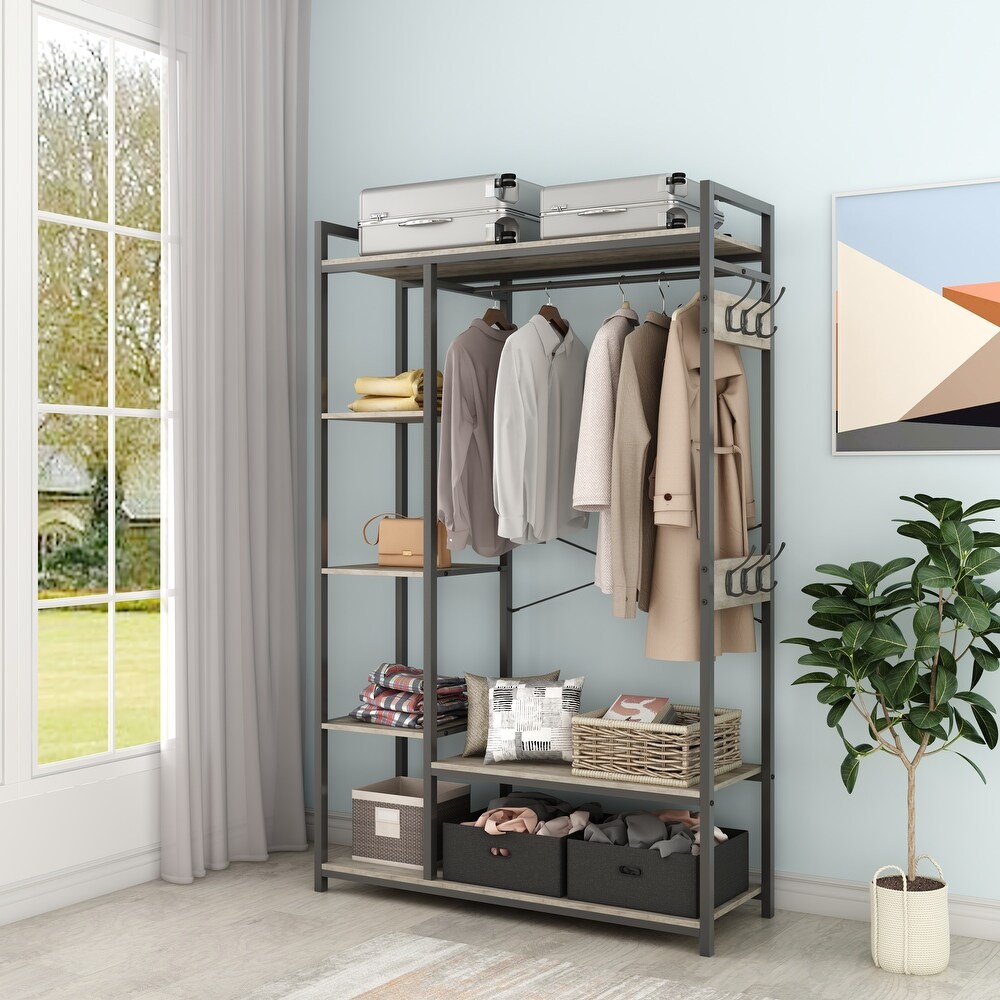 Homegear Large Free Standing Fabric Shoe Rack /Storage Cabinet /Closet  Organizer