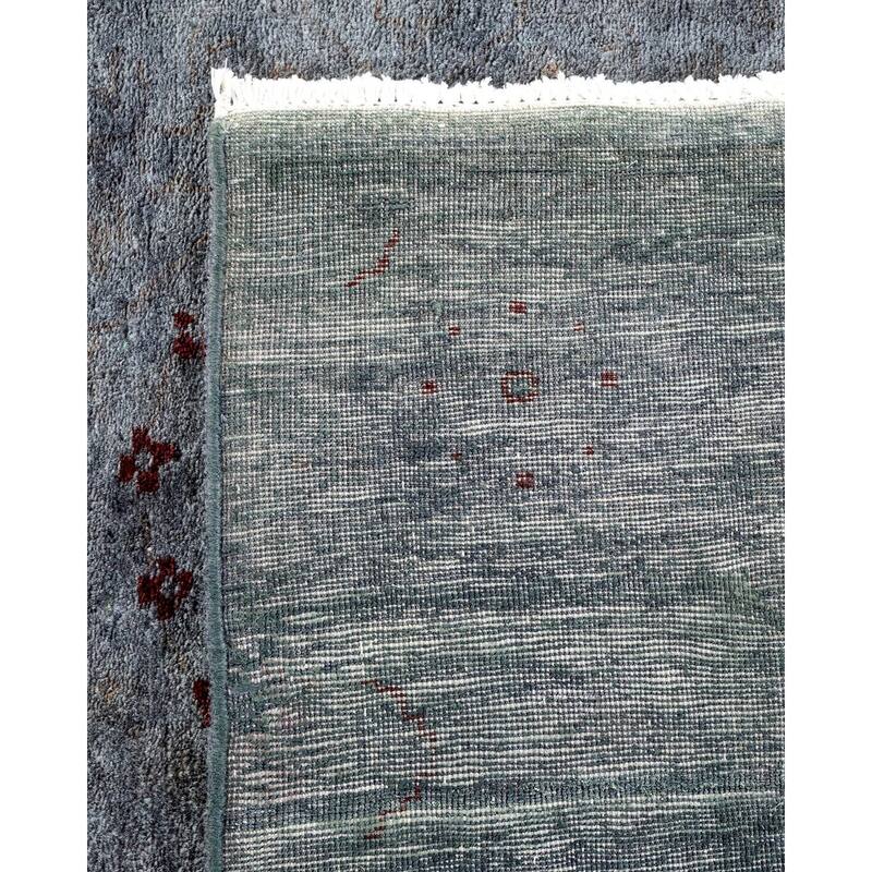 Overton Hand Knotted Wool Vintage Inspired Modern Contemporary Overdyed Gray Area Rug - 5' 2" x 7' 6"