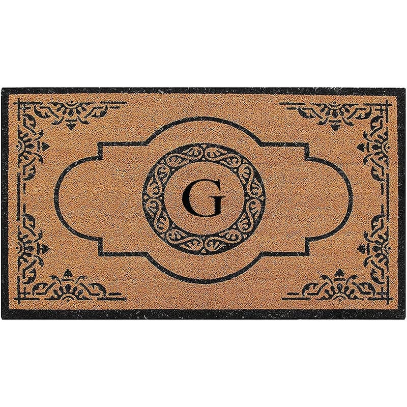 A1HC Abrilina Hand Crafted Heavy Duty Outdoor Monogram Doormat 36"X72" - G