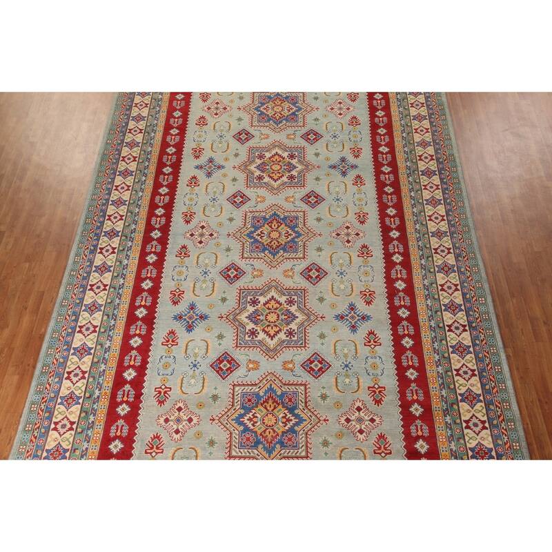 Geometric Kazak Large Oriental Area Rug Handmade Wool Carpet - 9'9" x 16'2"