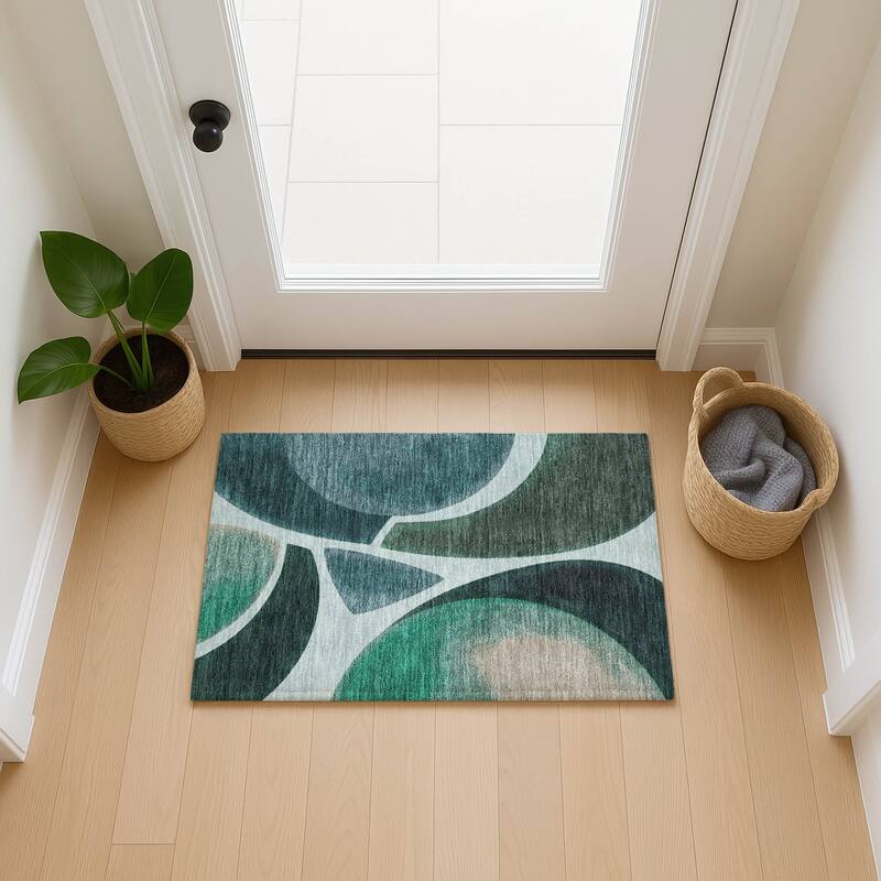 Machine Washable Indoor/ Outdoor Modern Hays Chantille Rug