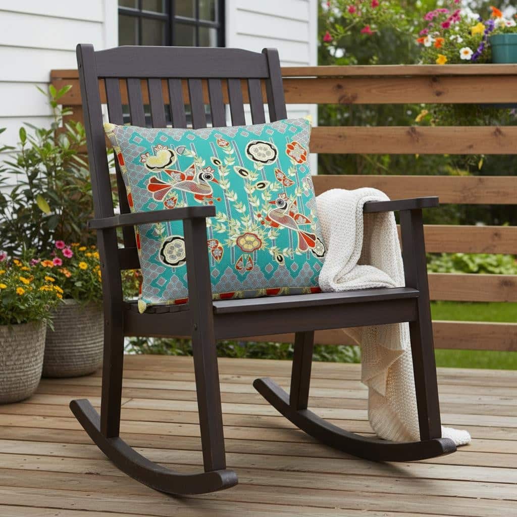 HomeRoots Set of Two 16" X 16" Blue and Yellow Peacock Blown Seam Floral Indoor Outdoor Throw Pillow - 16.00' X '16.00' X '5.00