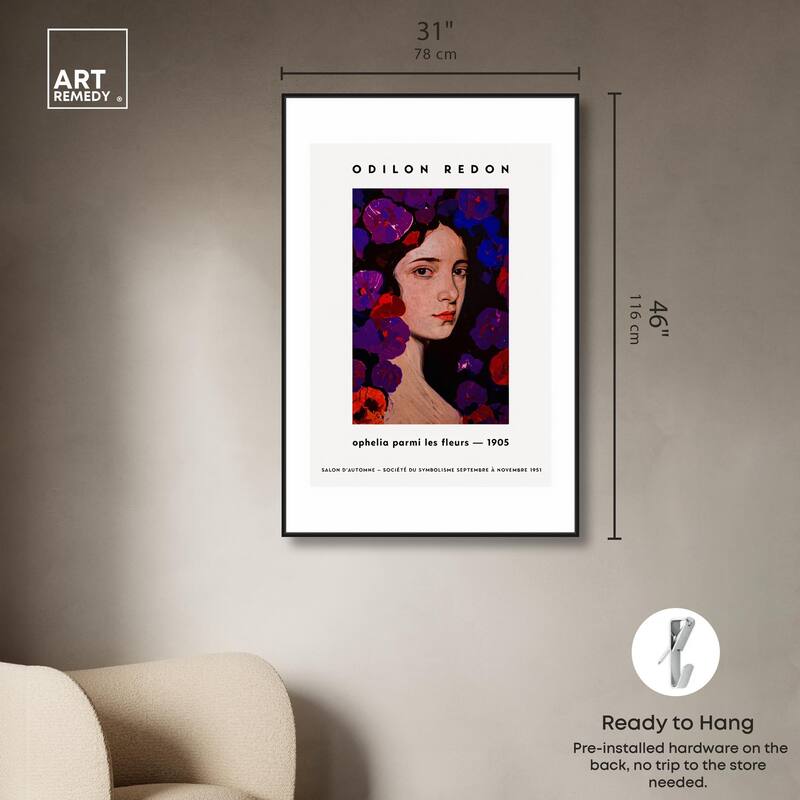 Redon's Ophelia in Blooms Canvas by Art Remedy