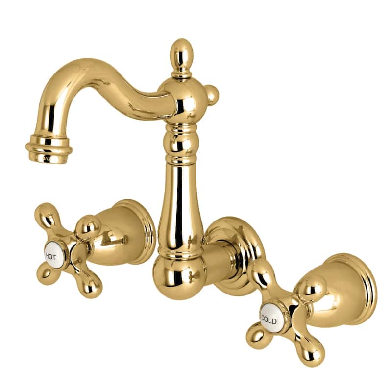 Kingston Brass Heritage 1.2 GPM Wall Mounted Bathroom Faucet with - Polished Brass