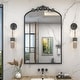 preview thumbnail 18 of 26, Arched Vintage Wall Mirror and Metal Frame Baroque Style Bathroom Vanity Mirror 36x24 - Black