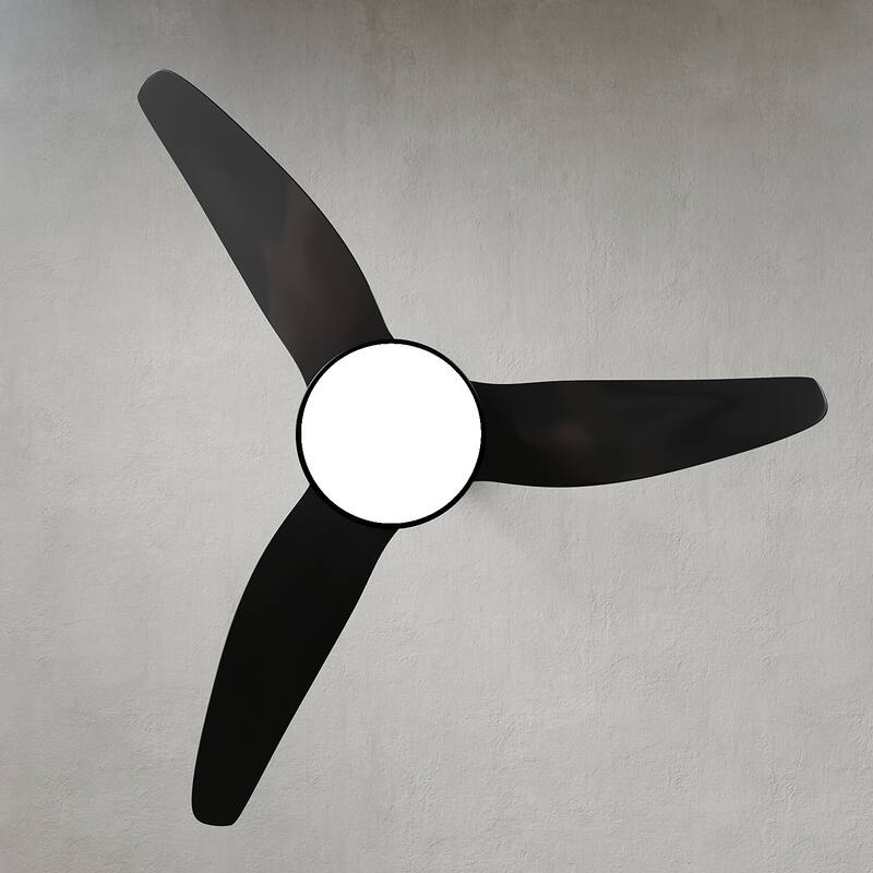 Elegant 52'' Ceiling Fan 3 Reversible Blades with Remote Control Black