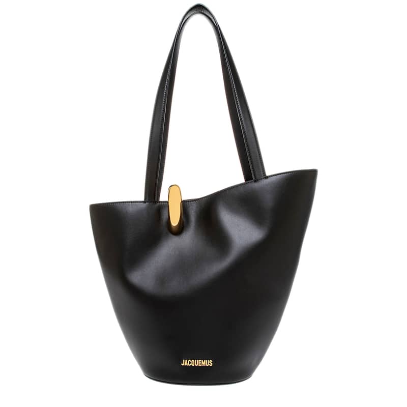 Jacquemus Medium Bambola Asymmetric Bucket Bag - Black