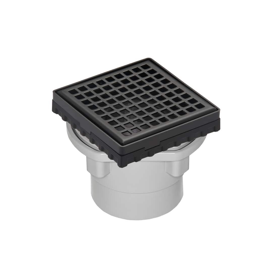 Infinity Drain LQD4-2P 4" x 4" LQD 4 Squares Pattern Center Drain Kit,