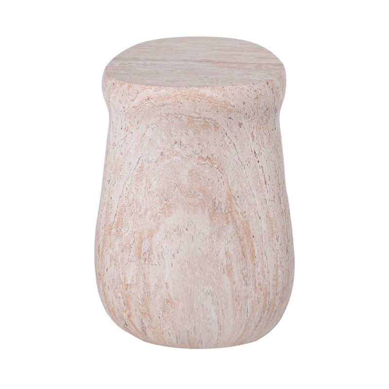 Christopher Knight Home - Modern Indoor/Outdoor 18.9"H U-Shaped Faux Marble MgO Accent Side Table with Unique Veining