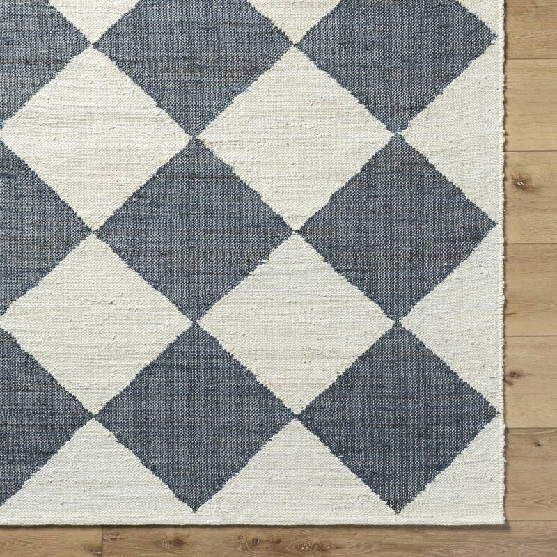 Wilfredo Transitional Checkered Jute Area Rug