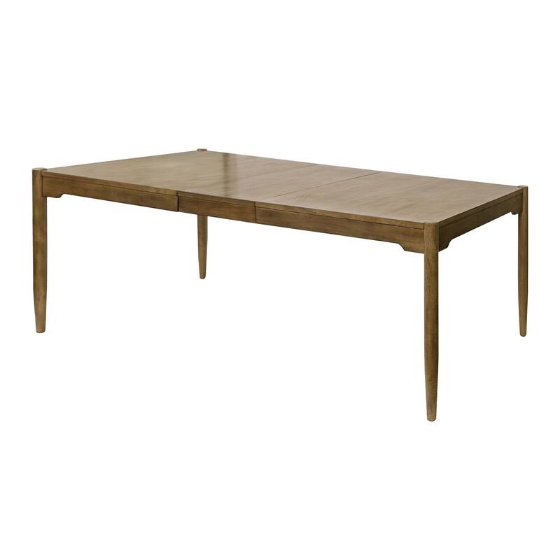 Modern Wood Rectangular Kitchen Dining Table with Eight Chairs, Brown