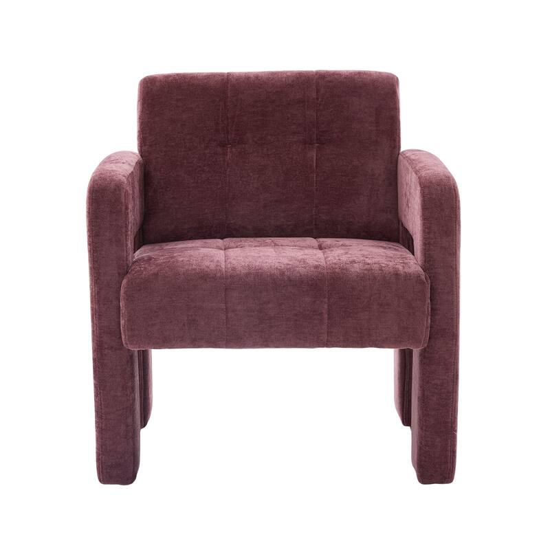 HOMEFUN Chenille Upholstered Tufted Comfortable Wood Frame Single Armchair