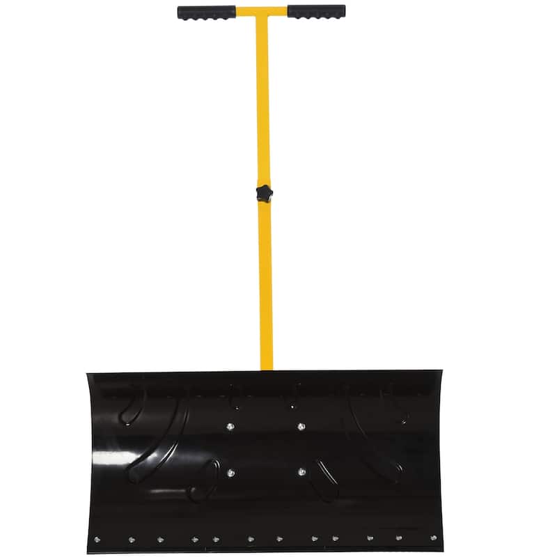 Snow Shovel with Wheels, Snow Plow Shovel Angle & Adjustable Handle