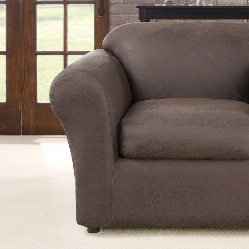 SureFit Ultimate Stretch Leather 2 Piece Chair Slipcover