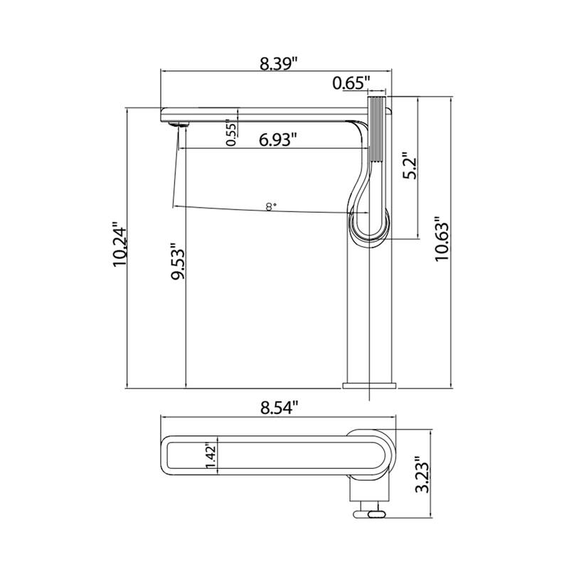 10-1/4"H Solid Brass Single-handle Bathroom Sink Faucet Optional Drain Assembly