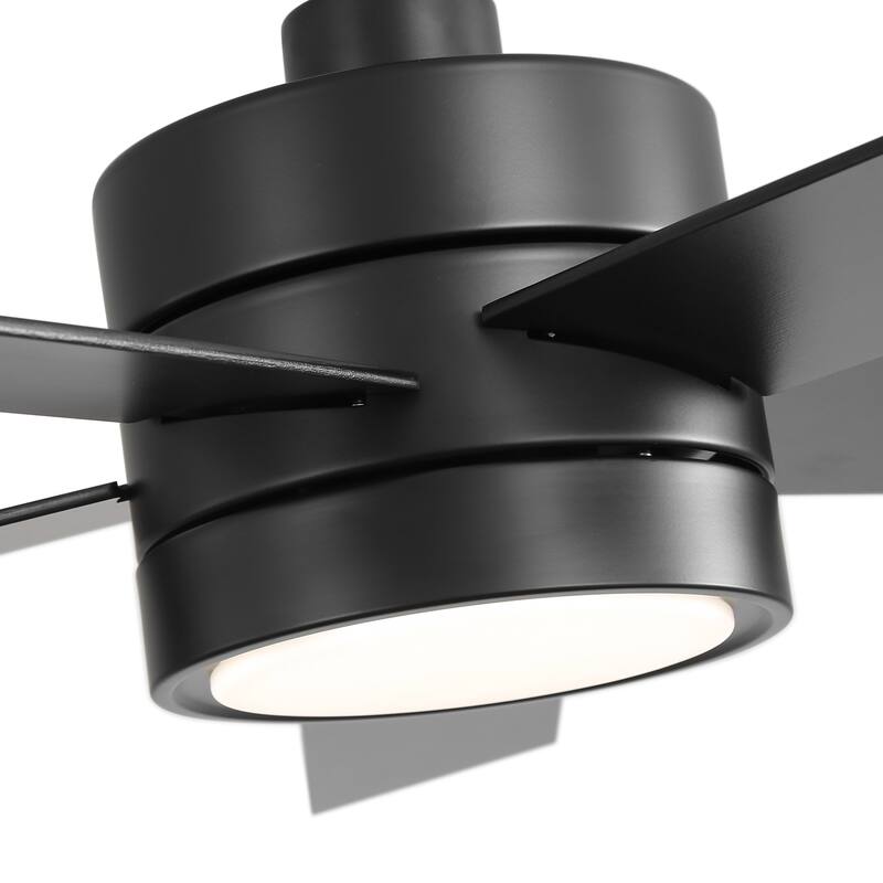 52-IN Black Industrial LED Ceiling Fan with Light Kit and Remote (5-Blade)