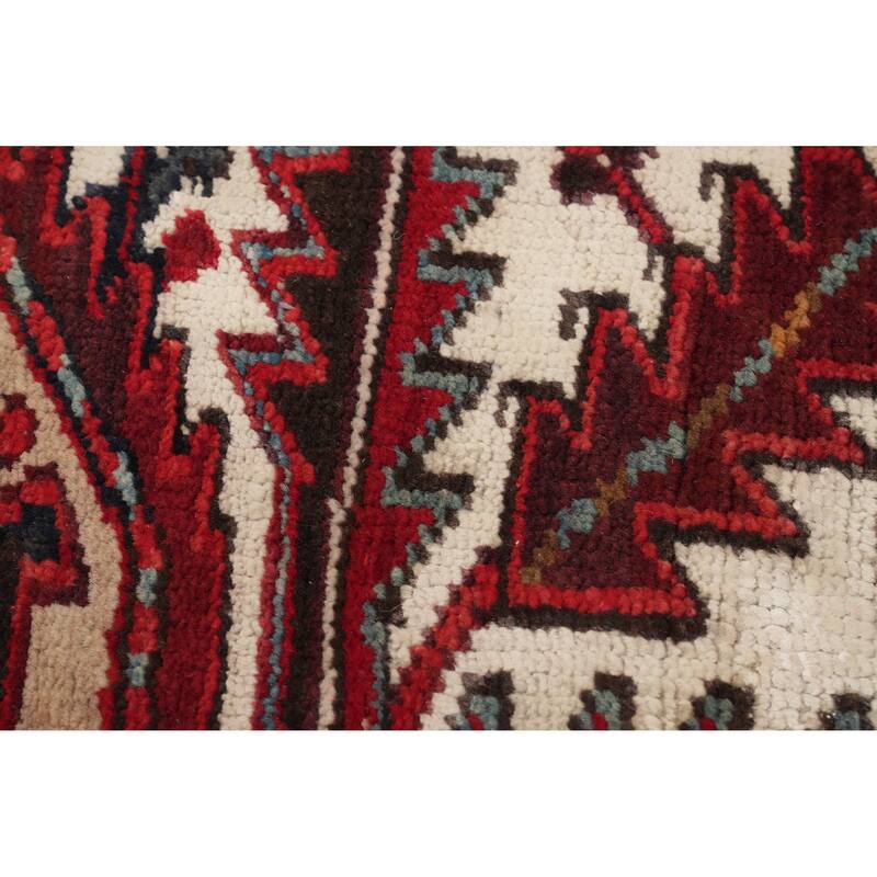 Hand Knotted Oriental 100% Wool Carpet Traditional Medallion Red Heriz Area Rug - 10' 7'' X 7' 3''