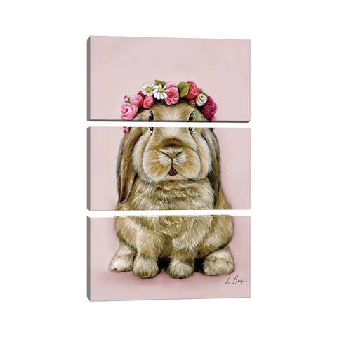 iCanvas "Spring Bunny Pink" by Mimo Cadeaux 3-Piece Canvas Wall Art Set